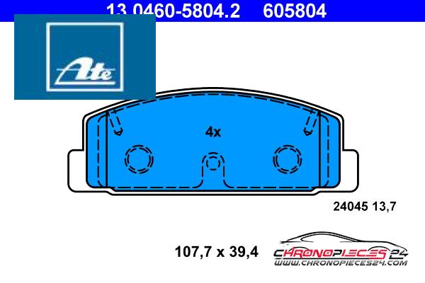 Achat de ATE 13.0460-5804.2 Kit de plaquettes de frein, frein à disque pas chères