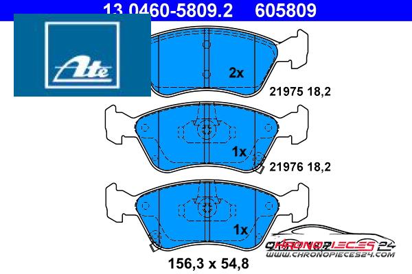 Achat de ATE 13.0460-5809.2 Kit de plaquettes de frein, frein à disque pas chères