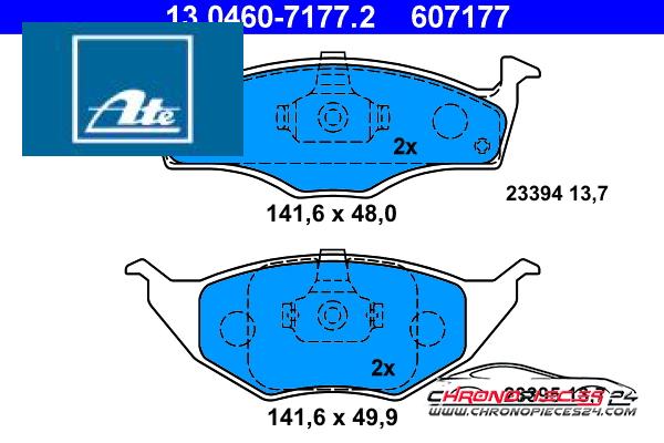 Achat de ATE 13.0460-7177.2 Kit de plaquettes de frein, frein à disque pas chères