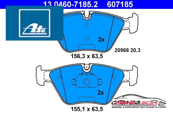 Achat de ATE 13.0460-7185.2 Kit de plaquettes de frein, frein à disque pas chères