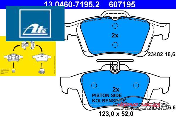 Achat de ATE 13.0460-7195.2 Kit de plaquettes de frein, frein à disque pas chères