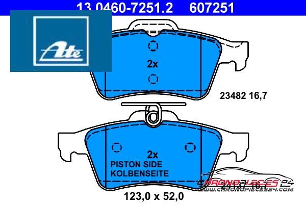 Achat de ATE 13.0460-7251.2 Kit de plaquettes de frein, frein à disque pas chères