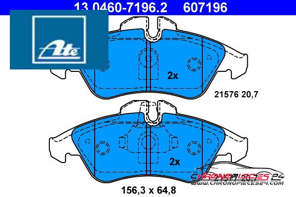 Achat de ATE 13.0460-7196.2 Kit de plaquettes de frein, frein à disque pas chères
