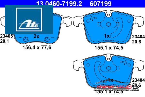 Achat de ATE 13.0460-7199.2 Kit de plaquettes de frein, frein à disque pas chères