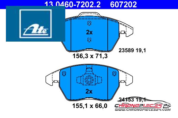 Achat de ATE 13.0460-7202.2 Kit de plaquettes de frein, frein à disque pas chères