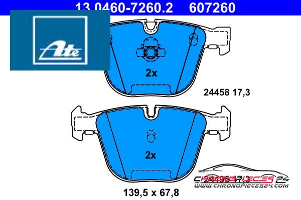 Achat de ATE 13.0460-7260.2 Kit de plaquettes de frein, frein à disque pas chères