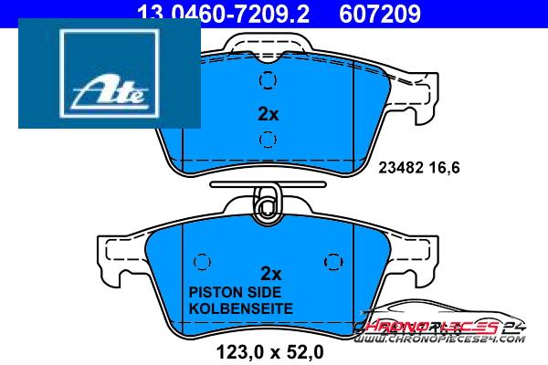 Achat de ATE 13.0460-7209.2 Kit de plaquettes de frein, frein à disque pas chères