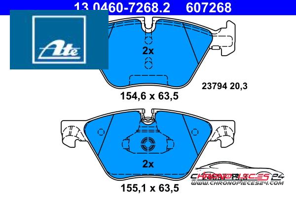 Achat de ATE 13.0460-7268.2 Kit de plaquettes de frein, frein à disque pas chères