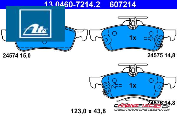 Achat de ATE 13.0460-7214.2 Kit de plaquettes de frein, frein à disque pas chères