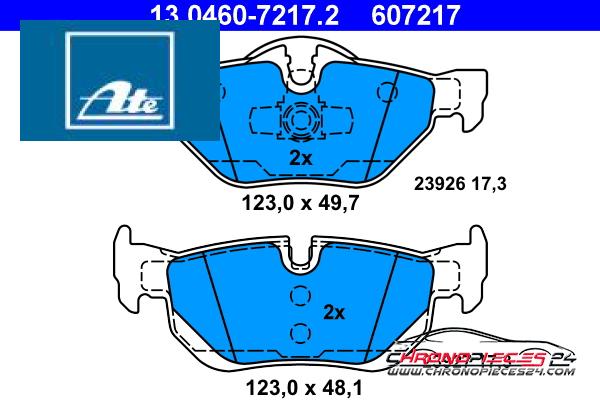 Achat de ATE 13.0460-7217.2 Kit de plaquettes de frein, frein à disque pas chères
