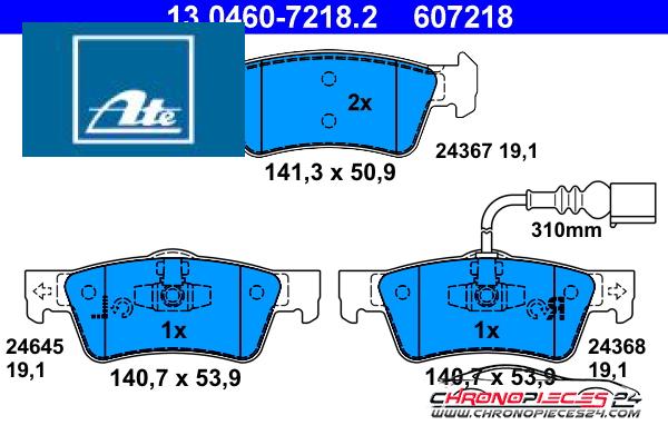 Achat de ATE 13.0460-7218.2 Kit de plaquettes de frein, frein à disque pas chères