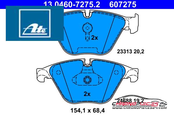 Achat de ATE 13.0460-7275.2 Kit de plaquettes de frein, frein à disque pas chères