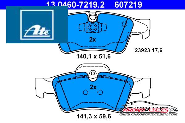 Achat de ATE 13.0460-7219.2 Kit de plaquettes de frein, frein à disque pas chères