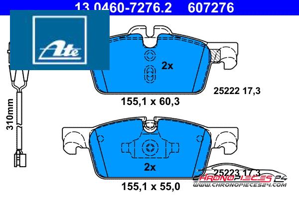 Achat de ATE 13.0460-7276.2 Kit de plaquettes de frein, frein à disque pas chères