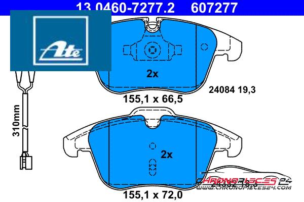 Achat de ATE 13.0460-7277.2 Kit de plaquettes de frein, frein à disque pas chères