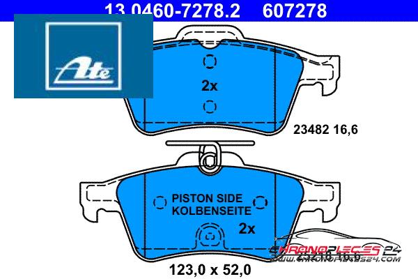 Achat de ATE 13.0460-7278.2 Kit de plaquettes de frein, frein à disque pas chères