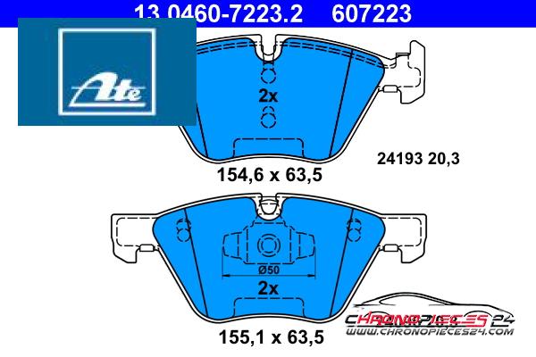 Achat de ATE 13.0460-7223.2 Kit de plaquettes de frein, frein à disque pas chères