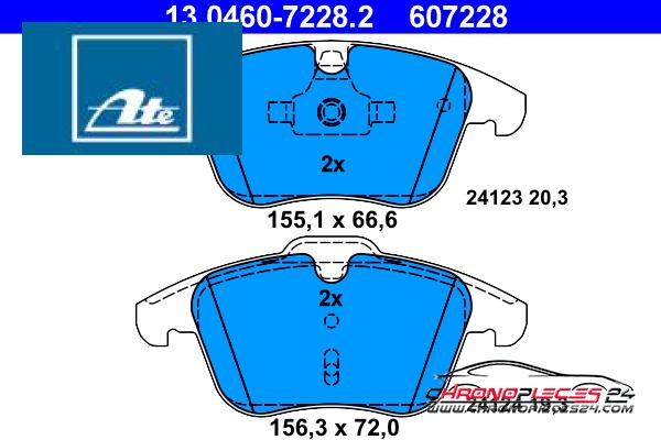 Achat de ATE 13.0460-7228.2 Kit de plaquettes de frein, frein à disque pas chères