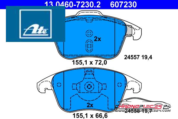 Achat de ATE 13.0460-7230.2 Kit de plaquettes de frein, frein à disque pas chères