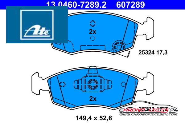 Achat de ATE 13.0460-7289.2 Kit de plaquettes de frein, frein à disque pas chères