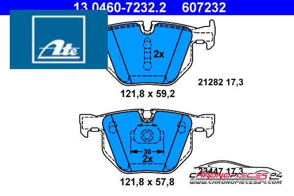 Achat de ATE 13.0460-7232.2 Kit de plaquettes de frein, frein à disque pas chères