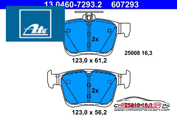 Achat de ATE 13.0460-7293.2 Kit de plaquettes de frein, frein à disque pas chères