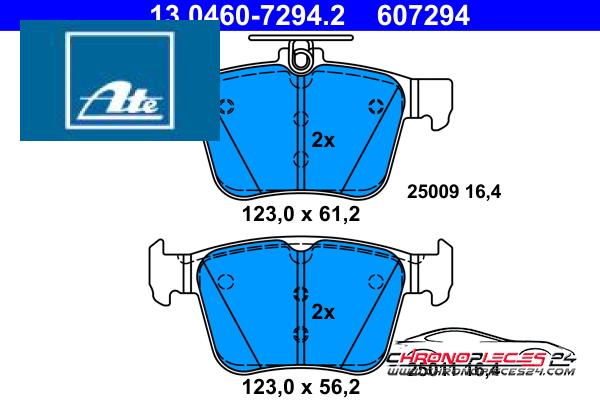 Achat de ATE 13.0460-7294.2 Kit de plaquettes de frein, frein à disque pas chères