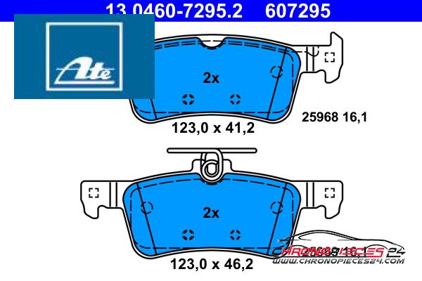 Achat de ATE 13.0460-7295.2 Kit de plaquettes de frein, frein à disque pas chères