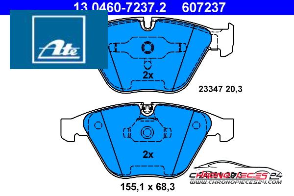 Achat de ATE 13.0460-7237.2 Kit de plaquettes de frein, frein à disque pas chères