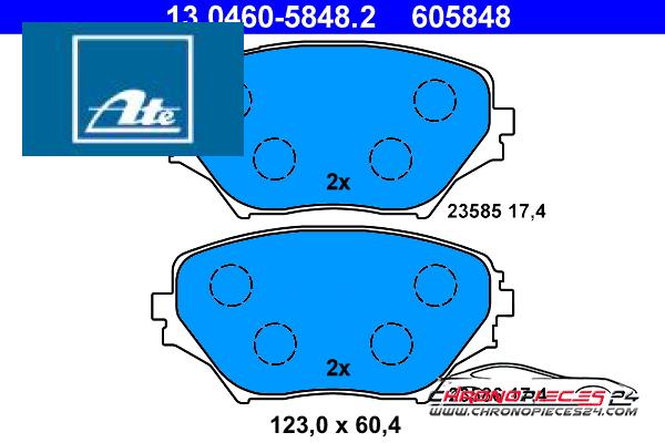 Achat de ATE 13.0460-5848.2 Kit de plaquettes de frein, frein à disque pas chères