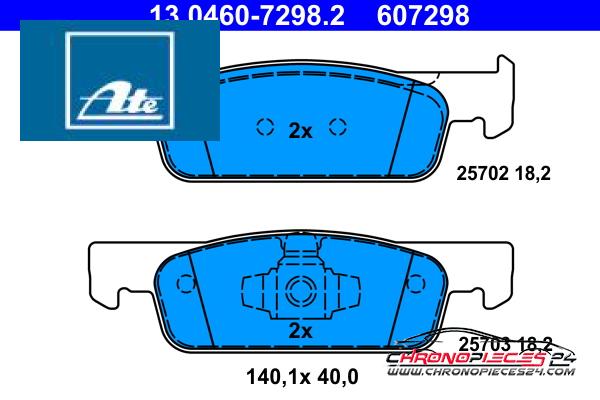 Achat de ATE 13.0460-7298.2 Kit de plaquettes de frein, frein à disque pas chères