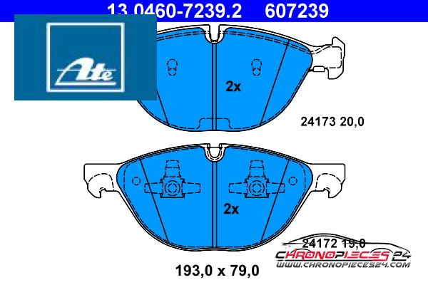 Achat de ATE 13.0460-7239.2 Kit de plaquettes de frein, frein à disque pas chères