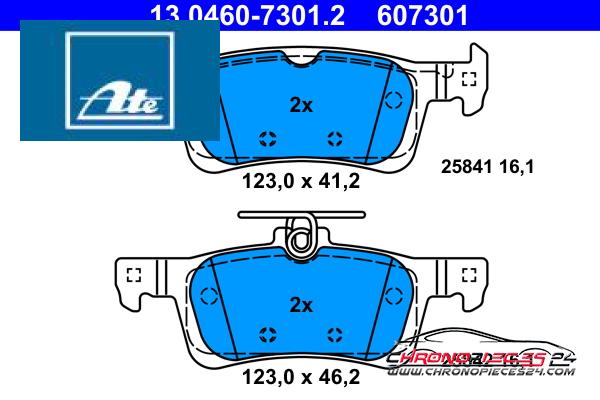 Achat de ATE 13.0460-7301.2 Kit de plaquettes de frein, frein à disque pas chères