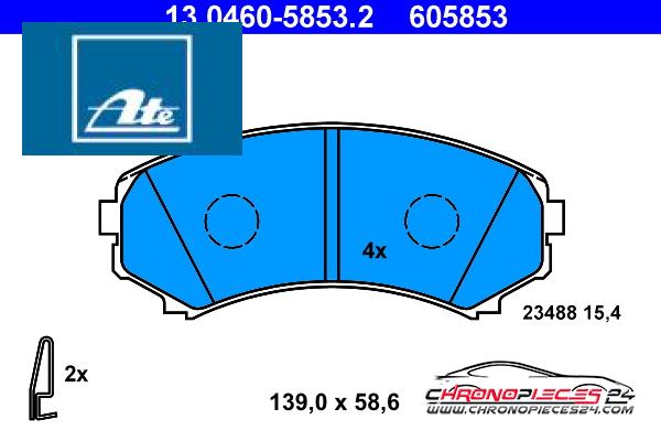 Achat de ATE 13.0460-5853.2 Kit de plaquettes de frein, frein à disque pas chères