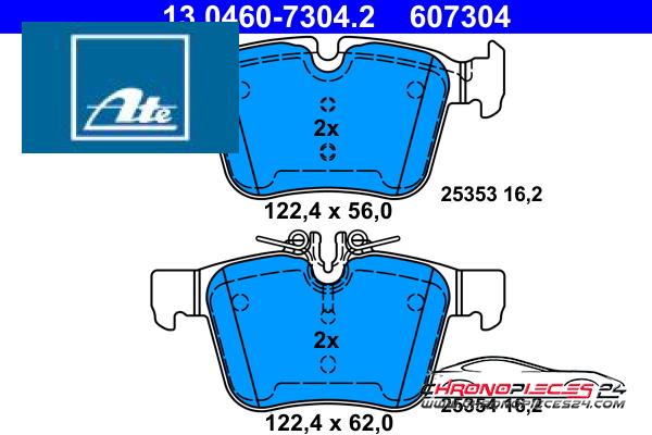 Achat de ATE 13.0460-7304.2 Kit de plaquettes de frein, frein à disque pas chères