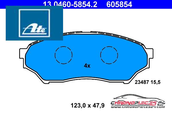 Achat de ATE 13.0460-5854.2 Kit de plaquettes de frein, frein à disque pas chères