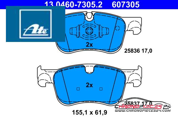 Achat de ATE 13.0460-7305.2 Kit de plaquettes de frein, frein à disque pas chères