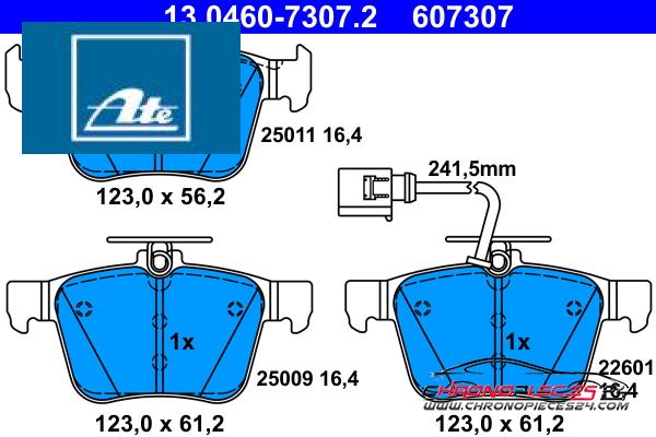 Achat de ATE 13.0460-7307.2 Kit de plaquettes de frein, frein à disque pas chères