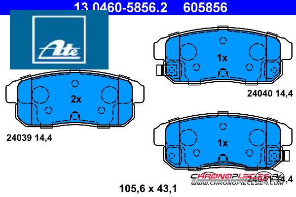 Achat de ATE 13.0460-5856.2 Kit de plaquettes de frein, frein à disque pas chères