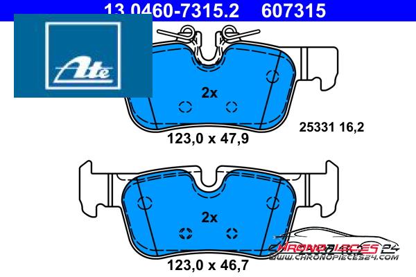 Achat de ATE 13.0460-7315.2 Kit de plaquettes de frein, frein à disque pas chères