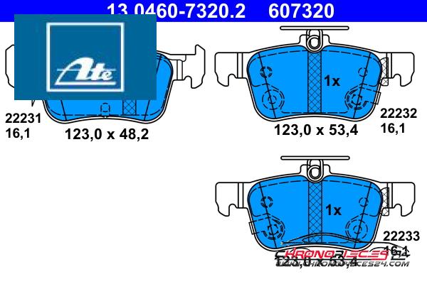 Achat de ATE 13.0460-7320.2 Kit de plaquettes de frein, frein à disque pas chères