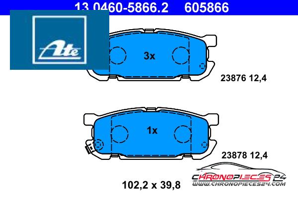 Achat de ATE 13.0460-5866.2 Kit de plaquettes de frein, frein à disque pas chères