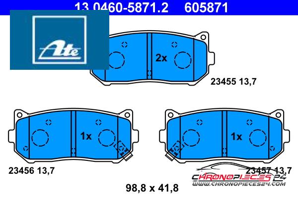 Achat de ATE 13.0460-5871.2 Kit de plaquettes de frein, frein à disque pas chères