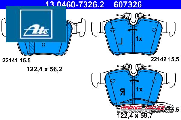 Achat de ATE 13.0460-7326.2 Kit de plaquettes de frein, frein à disque pas chères