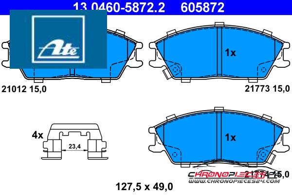 Achat de ATE 13.0460-5872.2 Kit de plaquettes de frein, frein à disque pas chères