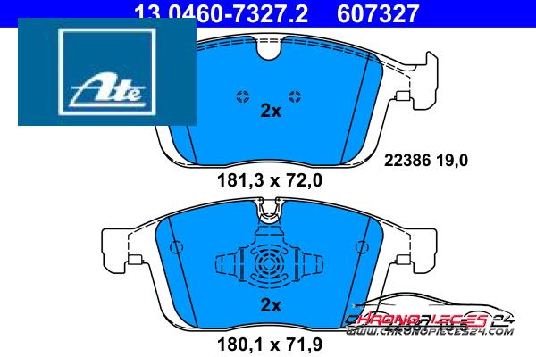 Achat de ATE 13.0460-7327.2 Kit de plaquettes de frein, frein à disque pas chères