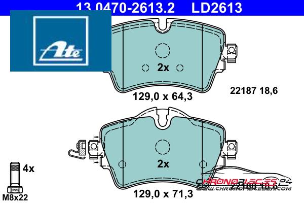 Achat de ATE 13.0470-2613.2 Kit de plaquettes de frein, frein à disque pas chères