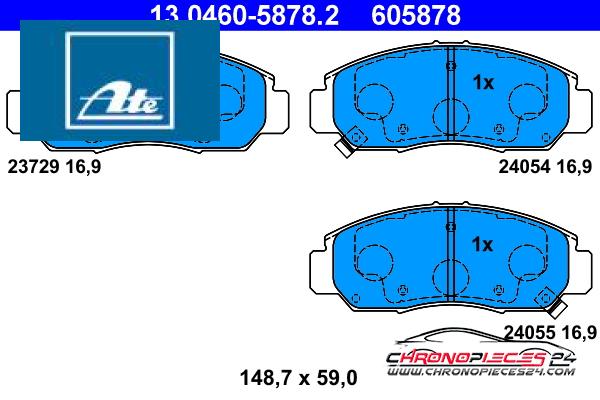 Achat de ATE 13.0460-5878.2 Kit de plaquettes de frein, frein à disque pas chères