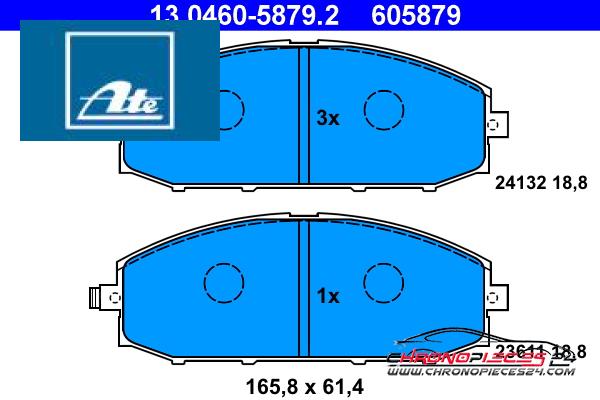 Achat de ATE 13.0460-5879.2 Kit de plaquettes de frein, frein à disque pas chères