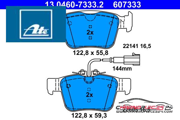 Achat de ATE 13.0460-7333.2 Kit de plaquettes de frein, frein à disque pas chères